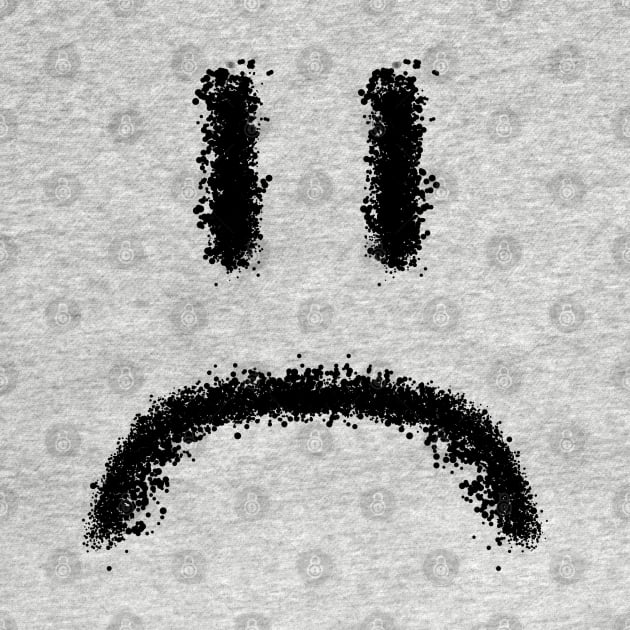 Sad Face made of black blobs by Zeroeroroo